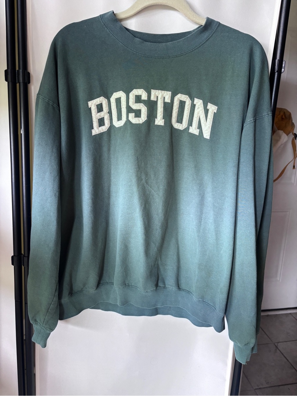 Green 'Boston' Crewneck Sweatshirt - Classic Collegiate Style